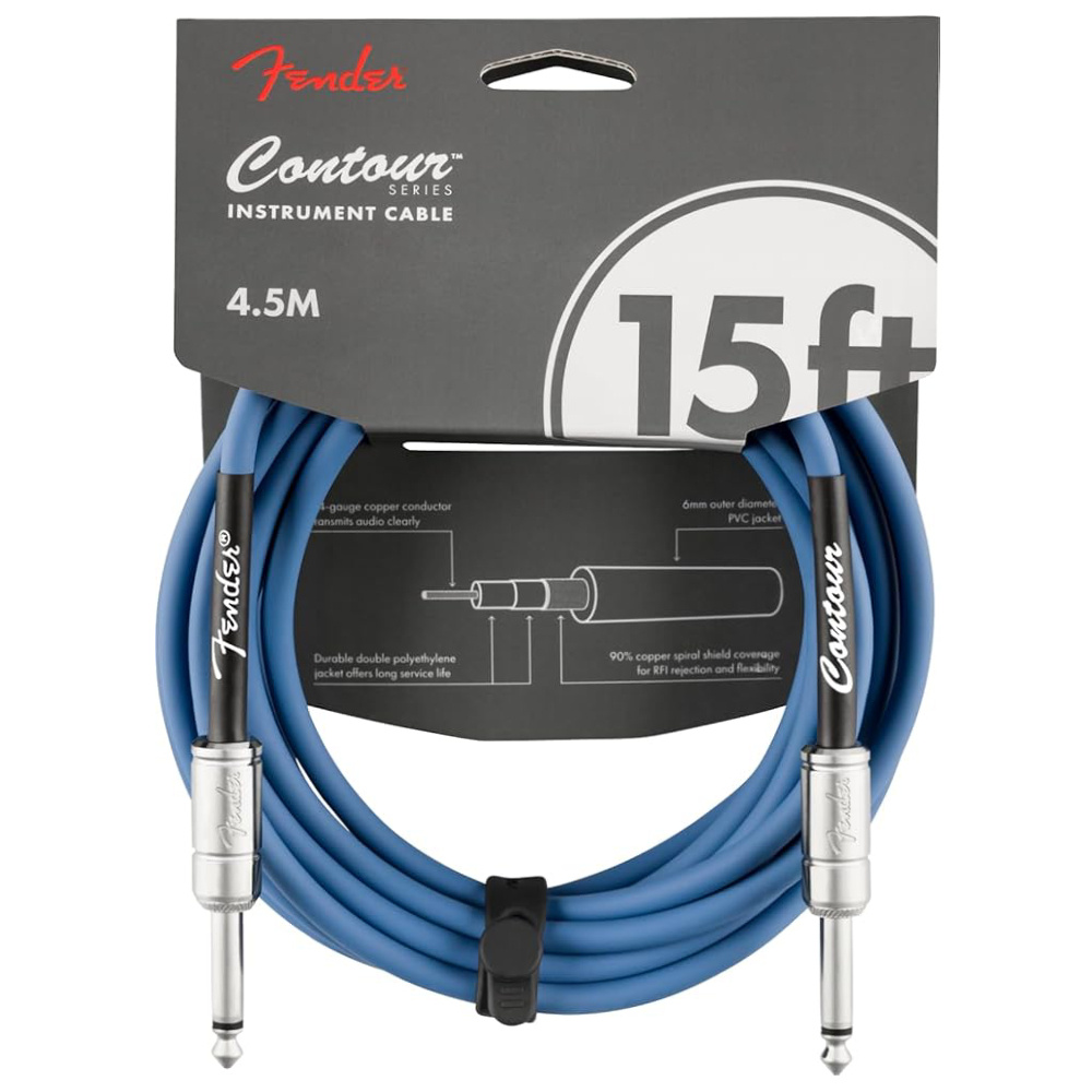 Fender Contour Serisi 4,5m Lake Placid Blue Enstrüman Kablosu
